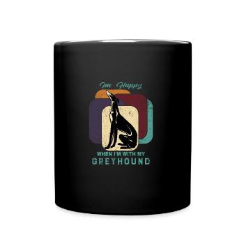 Lévrier - Mug uni - noir - Devant