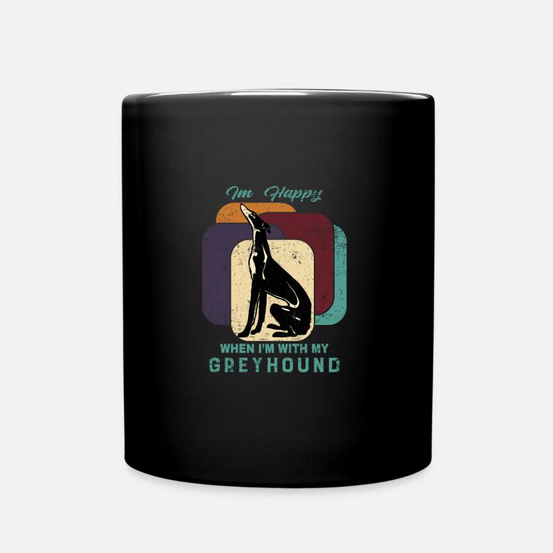 greyhound - Full Colour Mug - black