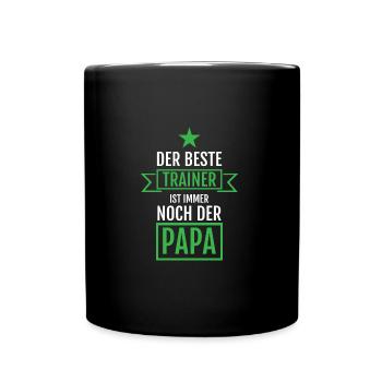 Bester Fußball Trainer Papa Geschenkidee Vatertag - Tasse einfarbig - Schwarz - Vorne