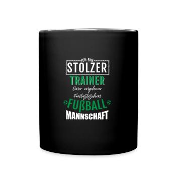 Stolzer Trainer Fantastisch Fußball Team Geschenk - Tasse einfarbig - Schwarz - Vorne