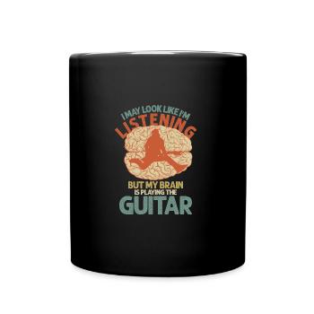 Gitarre Gehirn - Tasse einfarbig - Schwarz - Vorne