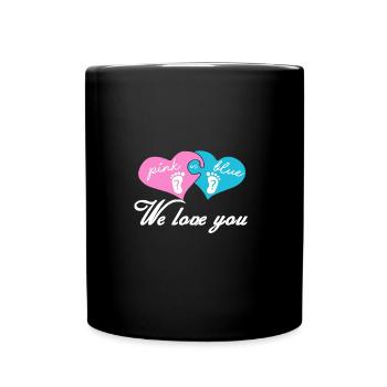 pink blau schwangerschaft schwanger baby party - Tasse einfarbig - Schwarz - Vorne