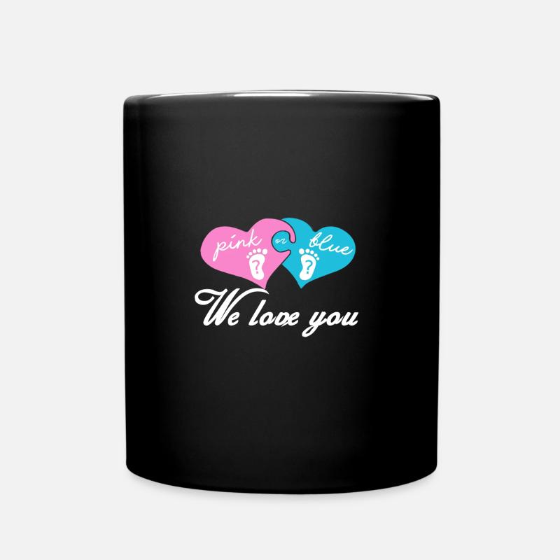 fête de grossesse bébé enceinte bleu rose - Mug uni - noir