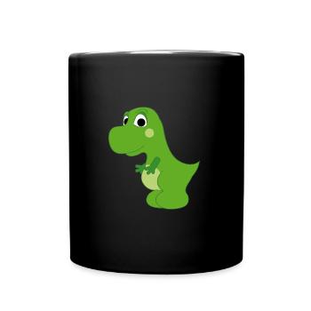 Pregosaurus Green dino Pregnant Trex rex - Full Colour Mug - black - Front