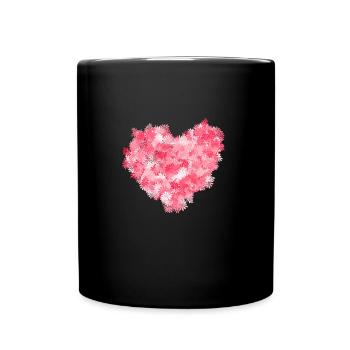 Symbole de fleur de coeur - Mug uni - noir - Devant