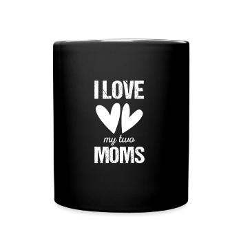 J'AIME MES DEUX MAMANS Chemise · Famille · Cadeau - Mug uni - noir - Devant