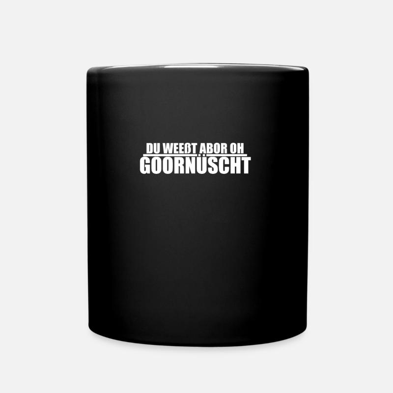 Klugscheißer Spruch Shirt auf sächsisch Sachsen - Tasse einfarbig - Schwarz