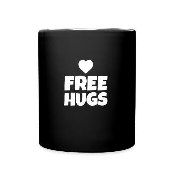 FREE HUGS - Tasse einfarbig - Schwarz - Vorne