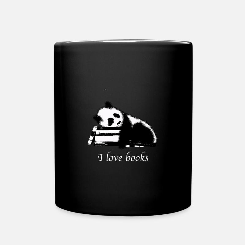 Livres Panda J'aime les livres - Mug uni - noir