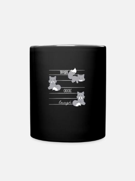 Wolf - Wölfe - Wolffan - Lachen - Lächeln - Tasse einfarbig - Schwarz