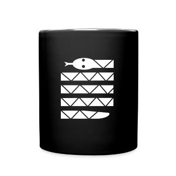 Minimalist snake jungle animal - Full Colour Mug - black - Front