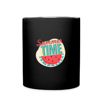 Wassermelone Summer Time T-Shirt - Tasse einfarbig - Schwarz - Vorne