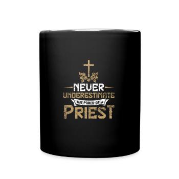 Priester Kraft - Tasse einfarbig - Schwarz - Vorne