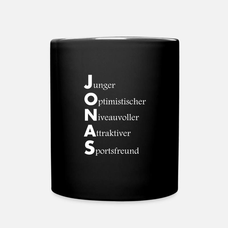 Name Jonas Beschreibung Vorname Spruch Geschenk - Tasse einfarbig - Schwarz