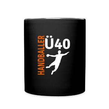 40 geburtstag geschenk handball ü40 Kreisläufer - Tasse einfarbig - Schwarz - Vorne
