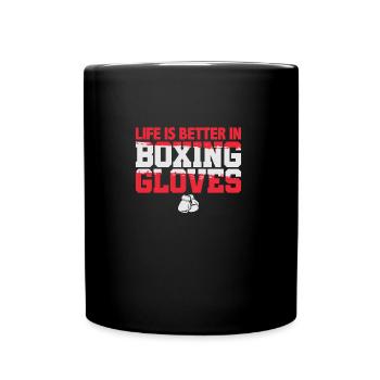 Boxhandschuhe - Tasse einfarbig - Schwarz - Vorne