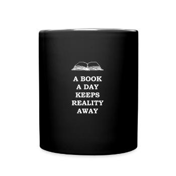 Books Book Lovers Gift Reading Bookworm - Full Colour Mug - black - Front