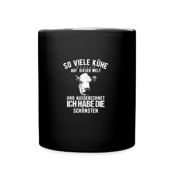 Landwirt Bauer Dorfkind Sprueche - Tasse einfarbig - Schwarz - Vorne