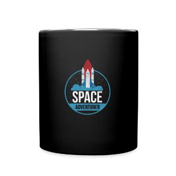 Space Adventurer Weltraum Abenteuerer Geschenk - Tasse einfarbig - Schwarz - Vorne