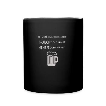 Bier, , Geschenk - Tasse einfarbig - Schwarz - Vorne