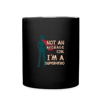 Superheld Frau - Tasse einfarbig - Schwarz - Vorne
