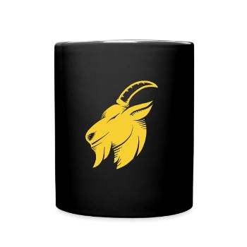 Goat Ziege Ziegenbock Widder Steinbock - Tasse einfarbig - Schwarz - Vorne