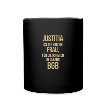 Jurastudent Anwalt Geschenkidee - Tasse einfarbig - Schwarz - Vorne