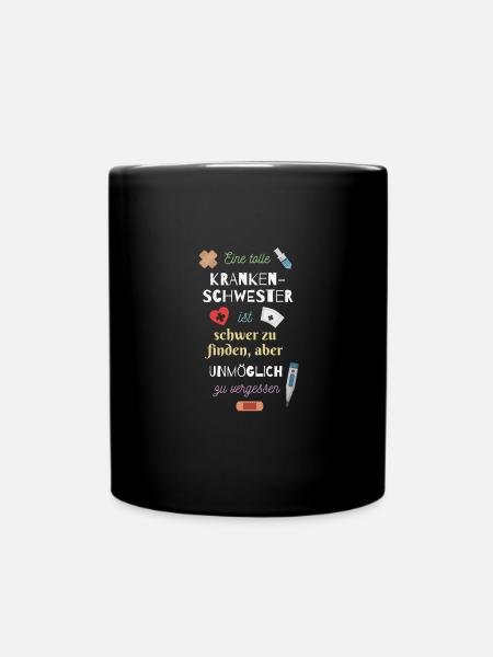 Geschenk beste Krankenschwester Abschied - Tasse einfarbig - Schwarz