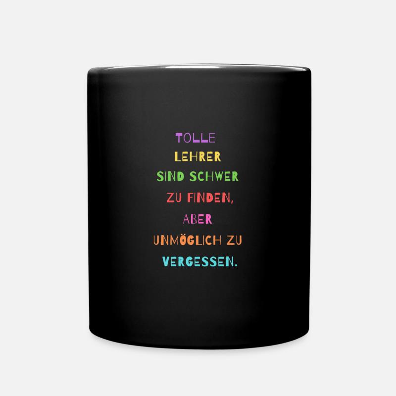 Lehrer Geschenkidee - Tasse einfarbig - Schwarz