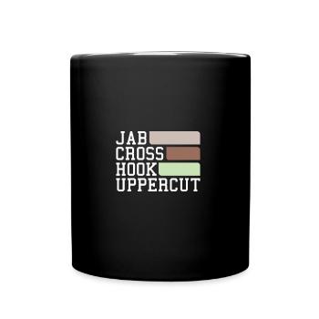 Jab, Cross, Hook, Uppercut - Full Colour Mug - black - Front