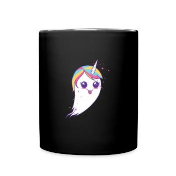 Colorful unicorn ghost - Full Colour Mug - black - Front