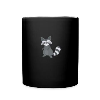 Süßer Waschbär - Tasse einfarbig - Schwarz - Vorne