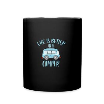 Campeur camping aventure cadeau idée chemise nature - Mug uni - noir - Devant