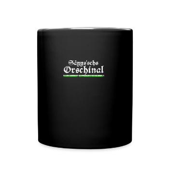 Sächsisches Original Heimat Sachsen stolzer Sachse - Tasse einfarbig - Schwarz - Vorne