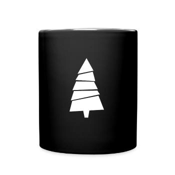 Weihnachtsbaum - Tasse einfarbig - Schwarz - Vorne