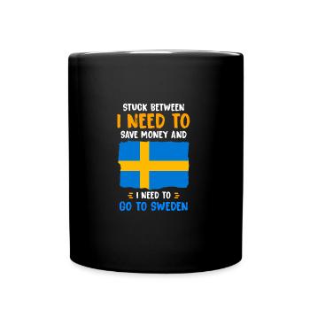 Schweden - Tasse einfarbig - Schwarz - Vorne