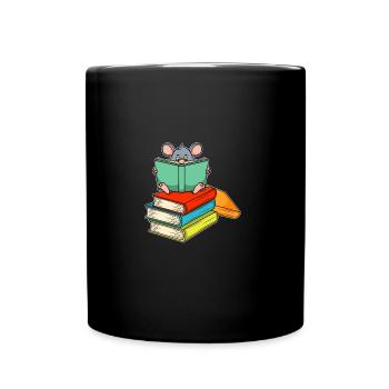 Reading Fox Bookworm Weihnachtsgeschenkidee - Tasse einfarbig - Schwarz - Vorne