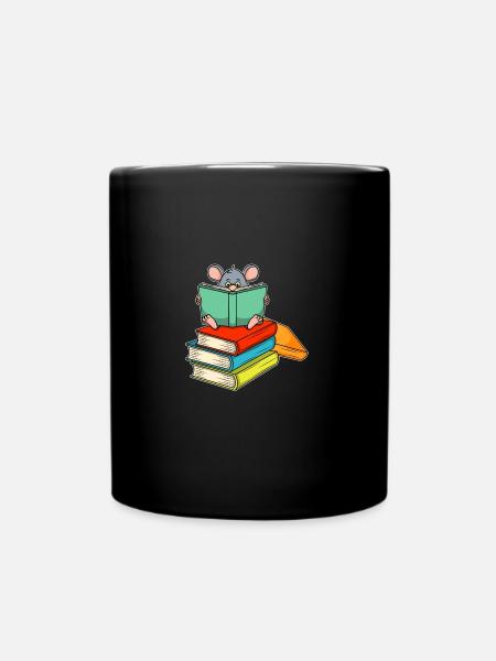 Reading Fox Bookworm Weihnachtsgeschenkidee - Tasse einfarbig - Schwarz