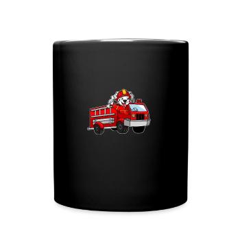 Firefighter Kids Christmas Gift Fire Helmet - Full Colour Mug - black - Front