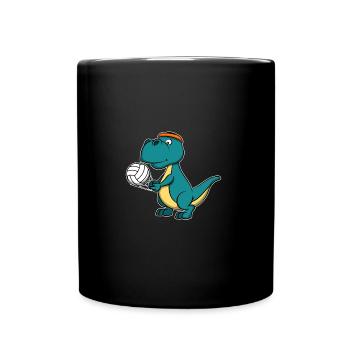 Cute Dinosaur Volleyball Christmas Gift Birthday - Full Colour Mug - black - Front