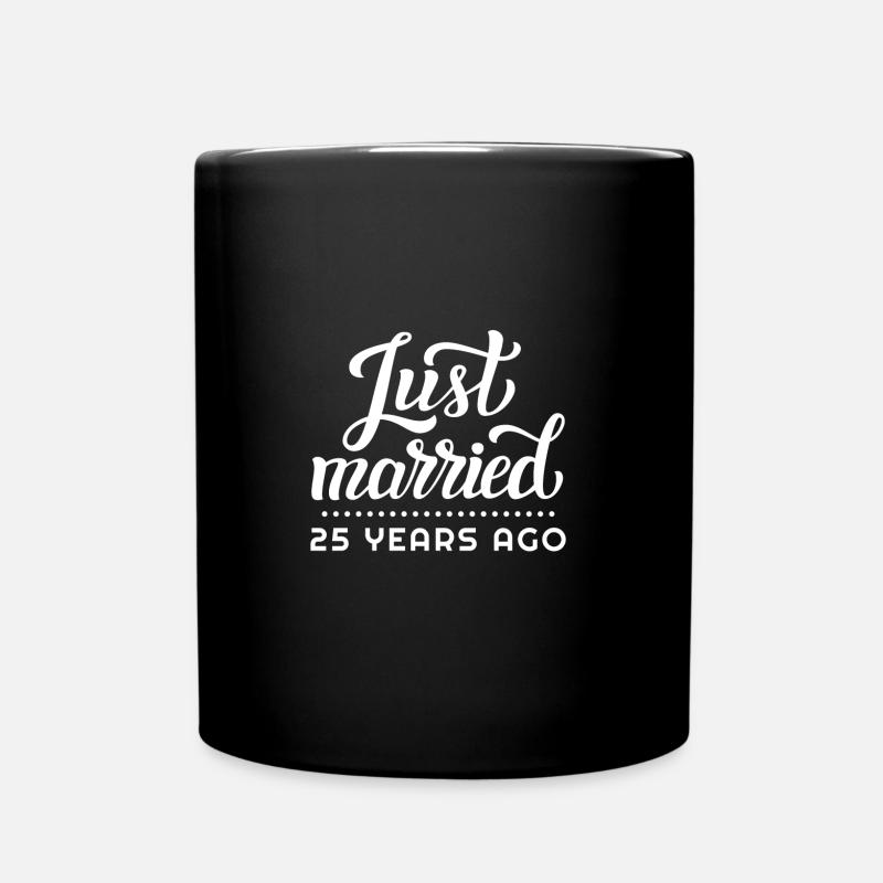 Silberhochzeit - Tasse einfarbig - Schwarz
