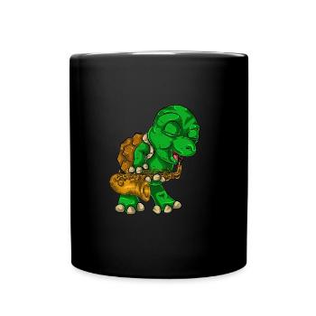 Saxophone musique tortue - Mug uni - noir - Devant