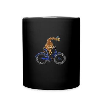 Bicycle giraffe animal - Full Colour Mug - black - Front