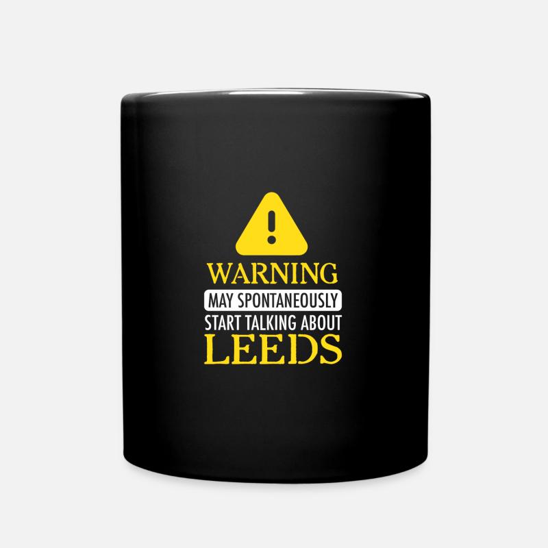 WARNING !: Leeds - Full Colour Mug - black