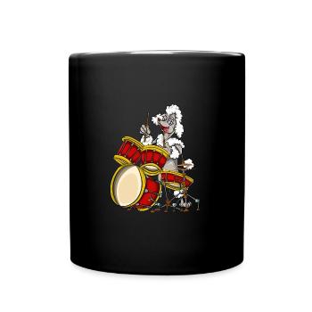 Pudel Schlagzeug - Tasse einfarbig - Schwarz - Vorne