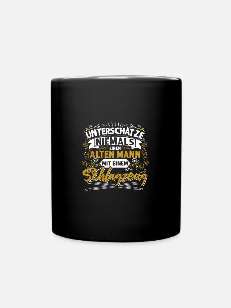 Schlagzeuger Musikinstrument - Tasse einfarbig - Schwarz