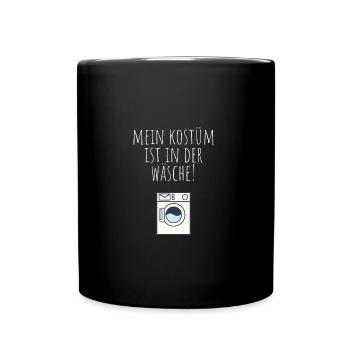 Anti-Fasching Anti-Karneval Kostüm - Tasse einfarbig - Schwarz - Vorne