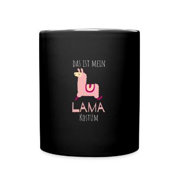 Anti-Fasching Anti-Karneval Kostüm Lama - Tasse einfarbig - Schwarz - Vorne