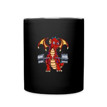 Drache Deadlift - Tasse einfarbig - Schwarz - Vorne