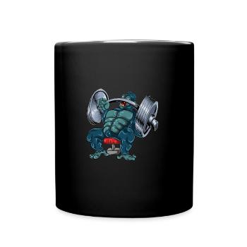 Gorilla monkey bench press - Full Colour Mug - black - Front